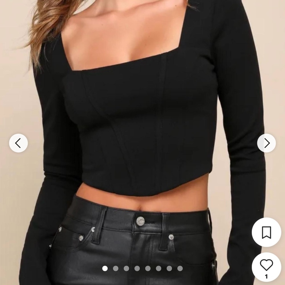 BABATON CONTOUR square neck crop top light blue/ silver - Picture 2 of 4